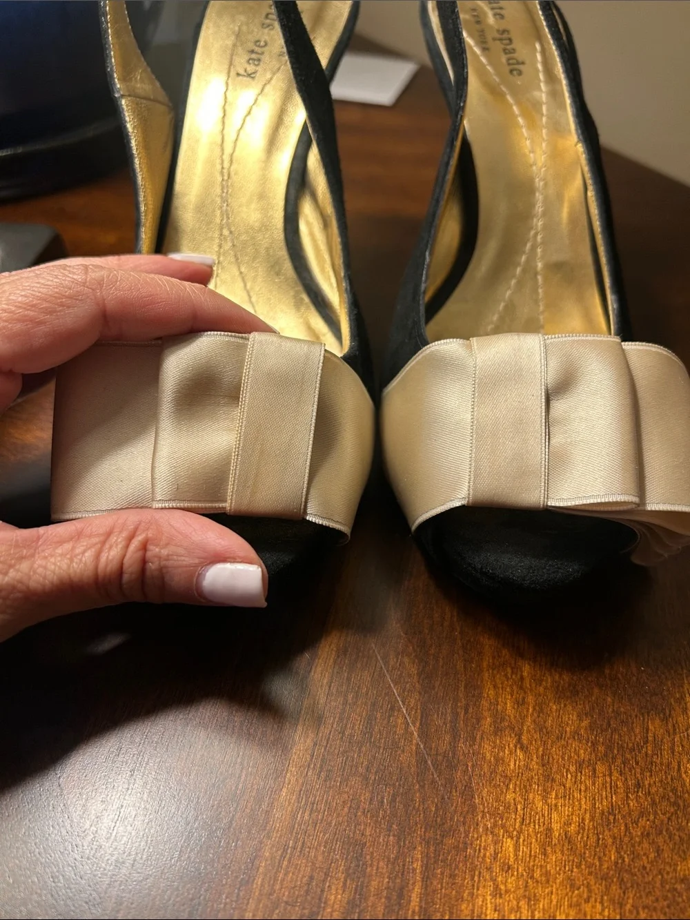 kate spade Suede Slingback Ribbon Heels